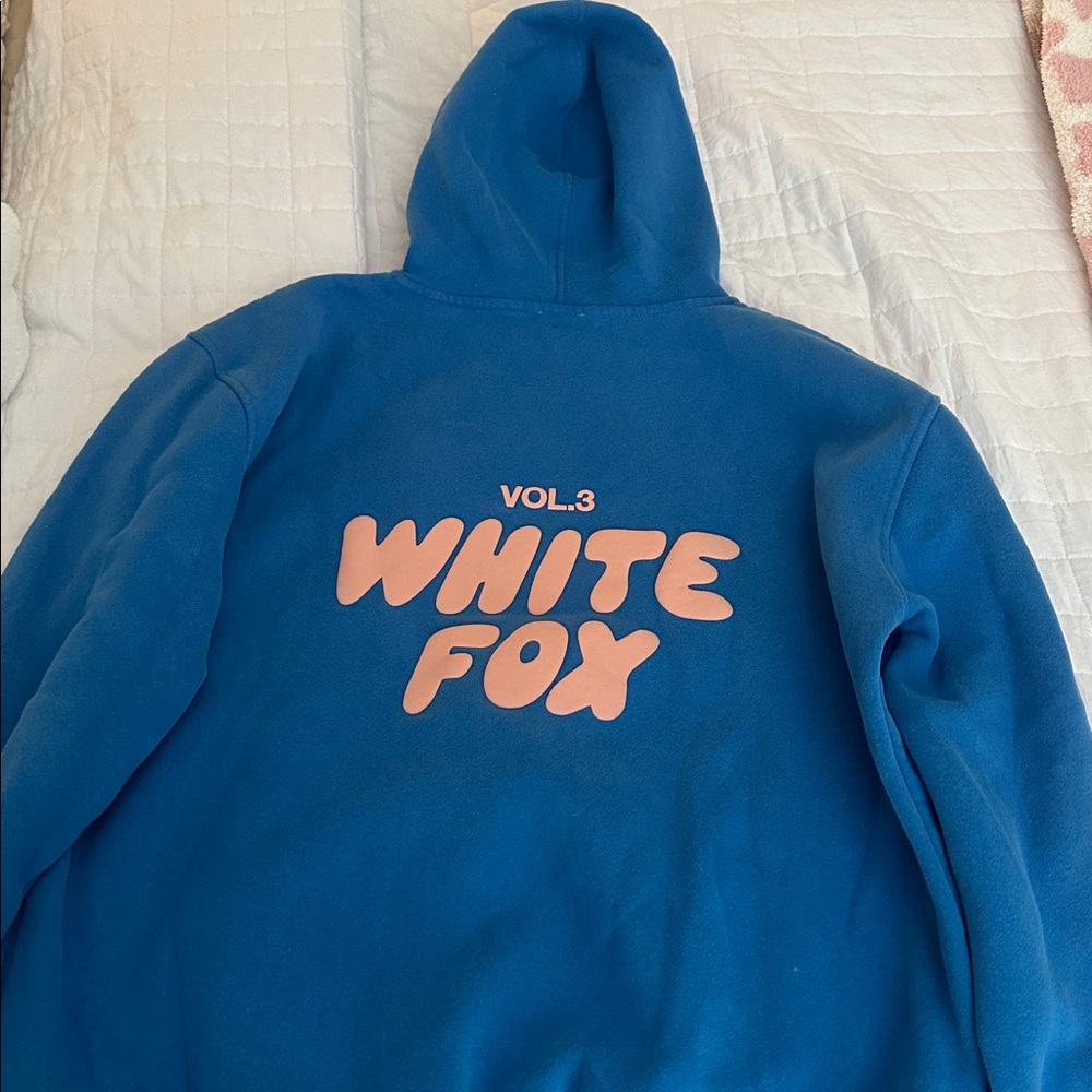 White Fox Blue Hoodie